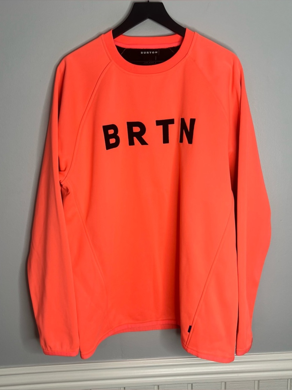 Burton Snowboards Crown Weatherproof Pullover Crew Mens XL Tetra Orange